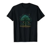 Amante della Natura Albero della Vita Eco Friendly Maglietta, Uomo, Nero, 6XL