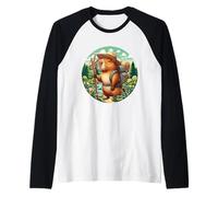 Amante della natura Cute Capybara Explorer con bastone da passeggio Maglia con Maniche Raglan