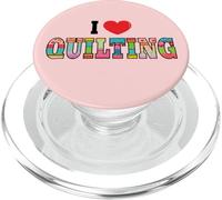Amante delle cuciture a cuore con scritta "I Love Quilting PopSockets PopGrip per MagSafe