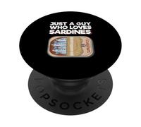 Amante delle sardine di frutti di mare Divertente Solo un ragazzo che ama le sardine PopSockets PopGrip Adesivo