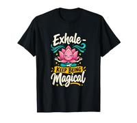 Amante dello Yoga Exhale Continua a Essere Magico Maglietta