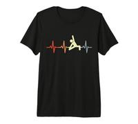 Amante dello Yoga Stickfigures Battito del Cuore Maglietta Premium