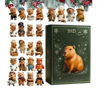 Amante di Natale Avvento Capybara | 2D acrilico dolce decorazione 24 giorni | Capybara decorazione stagionale calendario conto alla rovescia, per la casa, l'albero di Natale, l'auto, lo specchietto