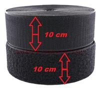 AMANTE NSF - Chiusura a Strappo 1 metro Velcro da cucire da 10 cm - completo maschio+femmina nero