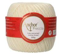 AMANTE NSF DMC ANCHOR FRECCIA Gomitolo 200gr Filo Scozia 6/8/12/16/20 Cotone uncinetto (Avorio (06650), n° 16)