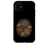 Amanti della geometria frattale d'arte del girasole di Fibonacci d'oro Custodia per iPhone 11