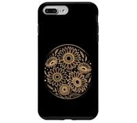 Amanti della geometria frattale d'arte del girasole di Fibonacci d'oro Custodia per iPhone 7 Plus/8 Plus