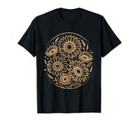 Amanti della Geometria Frattale d'Arte del Girasole di Fibonacci d'oro Maglietta