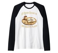 Amanti della Lettura - Un Buon Libro è Il Mio Posto Felice Maglia con Maniche Raglan