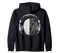 Amanti della Musica del Cervello e del Cuore Felpa con Cappuccio