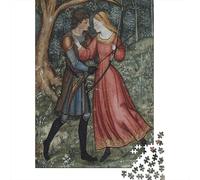 Amanti medievali Puzzle 1000Pcs L'arciere e la signora Decorazione Per La Casa. Rilassamento E Intelligence Per Adulti E Bambini Da 14 Anni 38x26cm/1000pcs