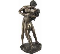 Amanti nudi in un bacio appassionato (statua in bronzo fuso a freddo e resina...