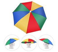 Amaoma Cappello Ombrello Pesca Portatile Ombrello Cappello Parasole con Fascia Elastica Colore dell'arcobaleno per la Pesca Spiaggia Giardinaggio Fotografia Passeggiate Campeggio