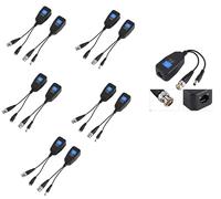 AMAPOLAS 5 paia Video Balun RJ45 a BNC ricetrasmettitore trasmettitore HD-CVI/TVI/AHD/CVBS con connettore alimentazione per 1080P 3MP 4MP 5MP 8MP Sicurezza CCTV telecamere di sorveglianza DVR
