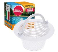 Amapool Cestello Skimmer 16 cm - Filtro Ricambio per Piscina con Manico