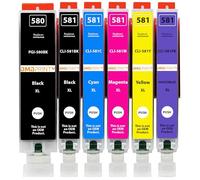 Amaprint 580 581 Cartucce compatibili con Canon PGI-580 XXL CLI-581 XXL con Foto Blu per TS8150 TS8250 TS8350 TS8350a TS8351 TS8351a TS8352 TS8352a Multipack 6 Cartucce d'inchiostro