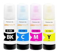 Amaprint Inchiostro compatibili con Epson 104 per EcoTank ET-4800 ET-2871 ET-2870 ET-2862 ET-2861 ET-2811 (4 Flaconi di Inchiostro da 4x70ml)