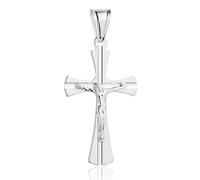 AMAR Ciondolo a croce in argento massiccio da uomo 925, ciondolo a forma di croce in argento per uomo e donna, senza nichel, 2,00 CM x 3,50 CM, Argento, Nessuna pietra preziosa