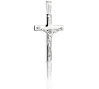 AMAR Croce d'argento con ciondolo Gesù da uomo 925, ciondolo a forma di croce in argento, 2,2 x 3,5 cm, per uomo e donna, senza nichel, 2,20 CM x 3,50 CM, Argento, Nessuna pietra preziosa