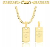 Amar Luxury Catene da uomo in oro 585, regali personalizzati da uomo, marchio di riconoscimento con incisione, catena in oro militare, da uomo, 3,8 mm, collana personalizzata, gioielli da uomo, 55 cm,