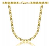 Amar Luxury Collana a catena per uomo/donna in oro 925/585 14 carati, ciondolo a catena da uomo, catena a maglia bizantina e argento 925 per uomo 14 carati, gioielli da uomo, qualità italiana,