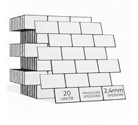 AMARA DECO - 20 Piastrelle Adesive Cucina e Bagno 30x30cm. Mattonelle Adesive da Parete con Effetto Piastrelle 3D, Impermeabili, Resistenti al Calore e Facili da Pulire (Oxford Bianco e Nero) (20)