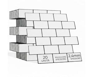 AMARA DECO - 20 Piastrelle Adesive Cucina e Bagno 30x30cm. Mattonelle Adesive da Parete con Effetto Piastrelle 3D, Impermeabili, Resistenti al Calore e Facili da Pulire (Oxford Bianco e Nero) (20)