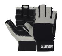 Amara - Guanti da vela con palmo rinforzato, traspiranti, di alta qualità, resistenti, colore nero, ideali per sci, equitazione, corsa, escursionismo, pesca, vela, interni-esterni, taglia XS/XL (L)