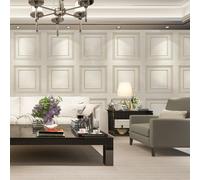 Amara Testurizzati Legno Pannello Belgravia 3D Vinile Parati 7389 Morbido Oro &