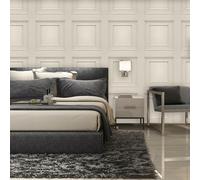 Belgravia Amara Grande Pannello di Legno Trama 3D Vinile Effetto Parati - Crema