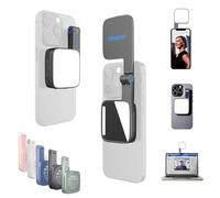 Amaran Go - Luce magnetica per telefono per selfie, doppia sorgente luminosa LED con specchio regolabile CCT 2700K-6500K, ricaricabile per selfie, trucco, videoconferenze, TikTok, per iPhone e Android