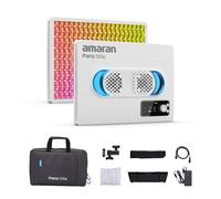 amaran Pano 120c Kit 120W RGBWW Luce a pannello a colori, fino a 13.490 Lux @ 1m, USB-C PD e 150W DC Powered, include Softbox, Griglia, Diffusore, Custodia per fotografia e video - Bianco