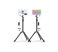 amaran Pano 60c 2-Light Kit 60W RGBWW, 22.220 Lux @ 0.5m, alimentato da USB-C PD, con Softbox, Griglie, Diffusori, Supporti e Borsa da trasporto per Fotografia e Video - Bianco