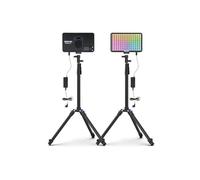 amaran Pano 60c 2-Light Kit 60W RGBWW, 22.220 Lux @ 0.5m, alimentato da USB-C PD, con Softbox, Griglie, Diffusori, Supporti e Borsa da trasporto per Fotografia e Video - Antracite