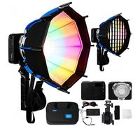 Amaran Ray 120c Luce Video LED RGB 120W COB Portatile Studio Bowens IP54 | Softbox Octa Dome 30, USB-C PD, Controllo App/NFC, CCT 1800-20000K, OmniColor, 6850 Lux, per YouTube, Vlog, Streaming