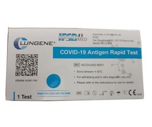AMARANTO DISTRIBUZIONE Srl TEST ANTIGENICO RAPIDO COVID-19 CLUNGENE AUTODIAGNOSTICO DETERMINAZIONE QUALITATIVA ANTGENI SARS-COV-2 IN TAMPONI NASALI MEDIANTE IMMUNOCROMATOGRAFIA