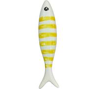Amarcord La Romagna Pesce Saraghina decorativo da parete in ceramica dipinto a mano a righe gialle (medio)