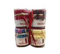 Amarcord La Romagna Set di Confetture Prugna, Fragola, Albicocca e Cioccolato, Pere e Cioccolato 43gr x 4