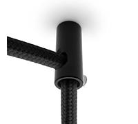 Amarcords - 2 Decentratori verticali pressacavo e fermacavo in alluminio con regolazione cavo a vista per lampade e sospensioni a discesa verticale - Nero