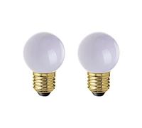 AMARCORDS - 2 Lampadine Led da esterno resistenti all'acqua, luce calda 2700K, vetro BIANCO tipo globetta, E27, 1W