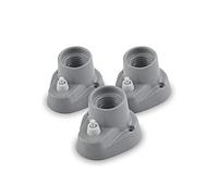 AMARCORDS - 3 Plafoniere in porcellana con pulsante attacco e27 base applique con interruttore portalampade vintage colore GRIGIO