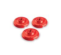 AMARCORDS - 3 Rosoni in porcellana per lampade a sospensione coprifili in ceramica retrò con viti di fissaggio colore ROSSO