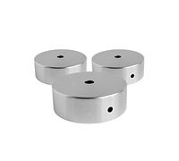 AMARCORDS - 3 Rosoni Lampadario in metallo, coprifili per lampada completo di accessori fermacavo viti e staffa da soffitto. Diametro 77mm altezza 26mm colore ARGENTO