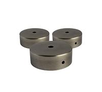 AMARCORDS - 3 Rosoni Lampadario in metallo, coprifili per lampada completo di accessori fermacavo viti e staffa da soffitto. Diametro 77mm altezza 26mm colore TITANIO