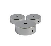 AMARCORDS - 3 Rosoni Lampadario in metallo, coprifili per lampada completo di accessori fermacavo viti e staffa da soffitto. Diametro 77mm altezza 26mm colore CROMO