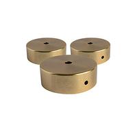 AMARCORDS - 3 Rosoni Lampadario in metallo, coprifili per lampada completo di accessori fermacavo viti e staffa da soffitto. Diametro 77mm altezza 26mm colore ORO