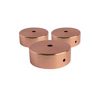 AMARCORDS - 3 Rosoni Lampadario in metallo, coprifili per lampada completo di accessori fermacavo viti e staffa da soffitto. Diametro 77mm altezza 26mm colore RAME