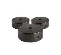 AMARCORDS - 3 Rosoni Lampadario in metallo, coprifili per lampada completo di accessori fermacavo viti e staffa da soffitto. Diametro 77mm altezza 26mm colore CANNA DI FUCILE