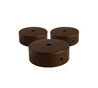 AMARCORDS - 3 Rosoni Lampadario in metallo, coprifili per lampada completo di accessori fermacavo viti e staffa da soffitto. Diametro 77mm altezza 26mm colore CORTEN