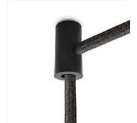 Amarcords - 5 Decentratori da soffitto per lampade e sospensioni. Gancio da soffitto a discesa verticale con regolazione cavo a vista - Decentratore cavo elettrico colore NERO